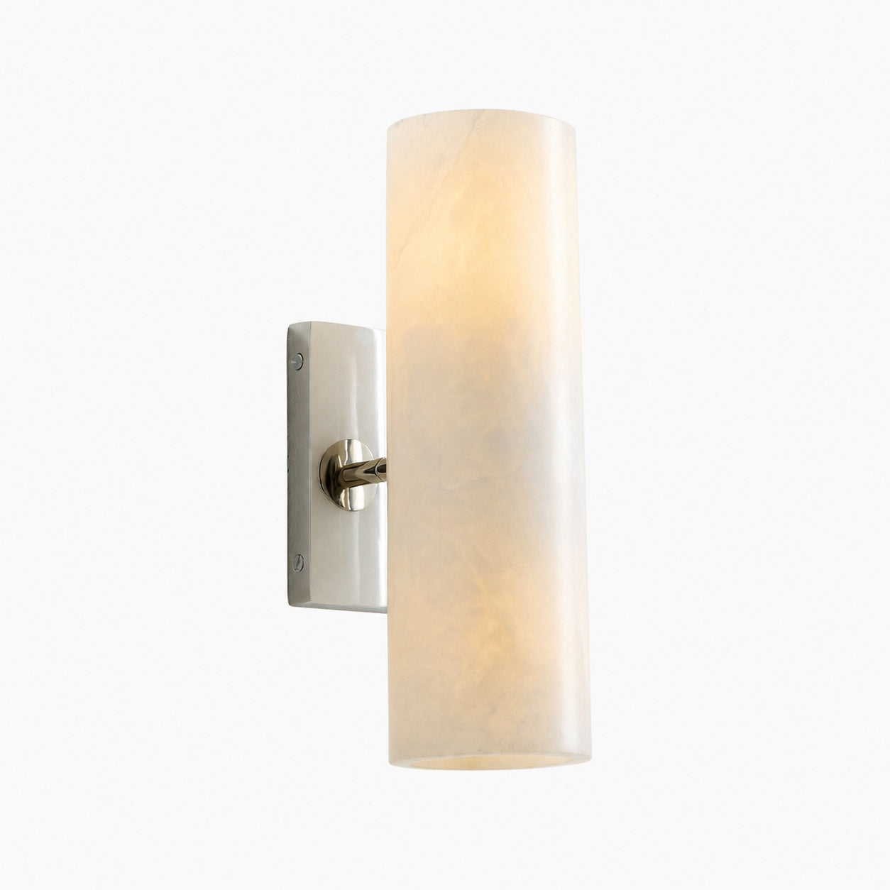 Wolvina Natural Marble Tube Sconce with Sleek Metal Details