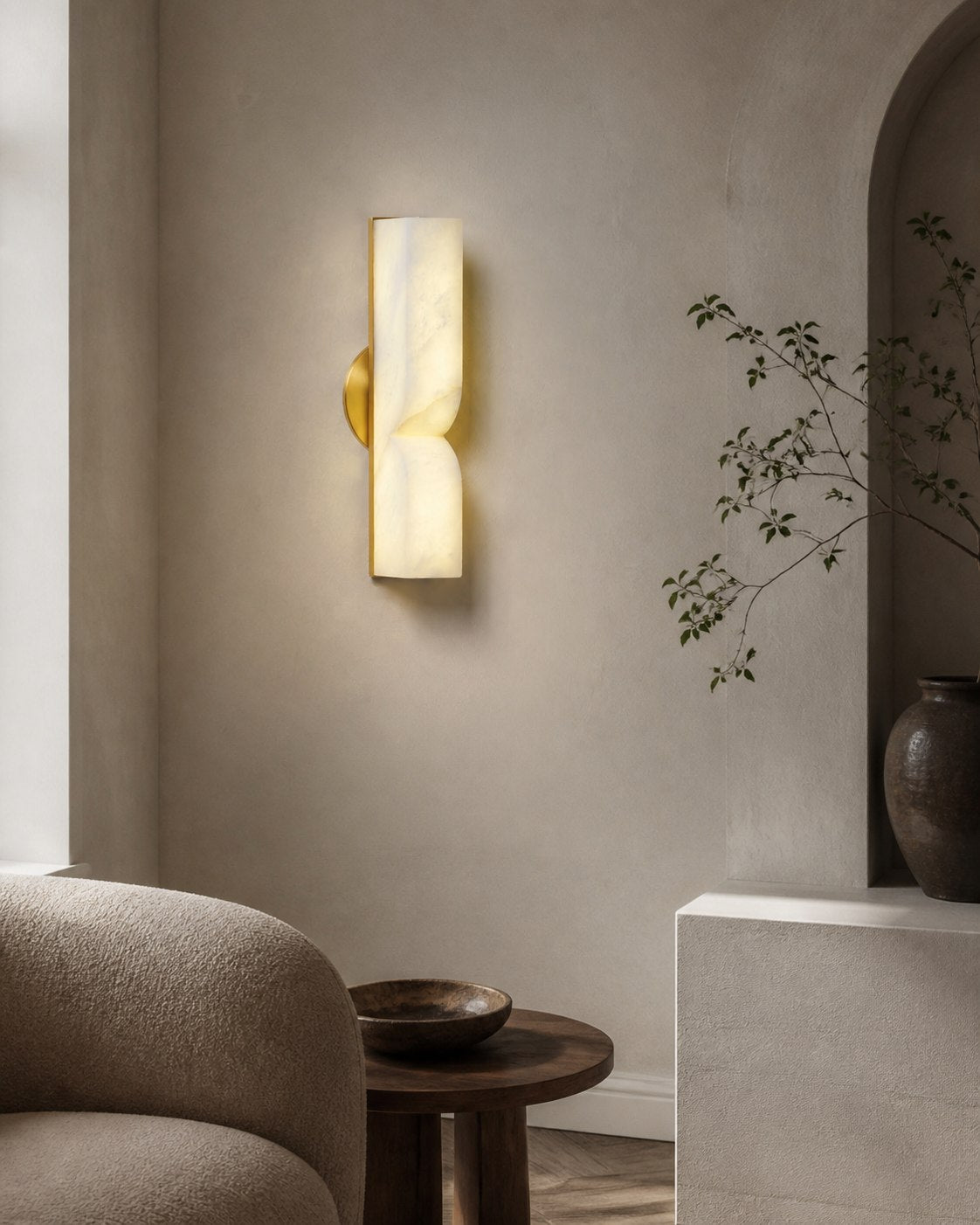 Modern Rectangular Alabaster Wall Lamp – Minimalist Sconce for Bedroom Hallway Living Room
