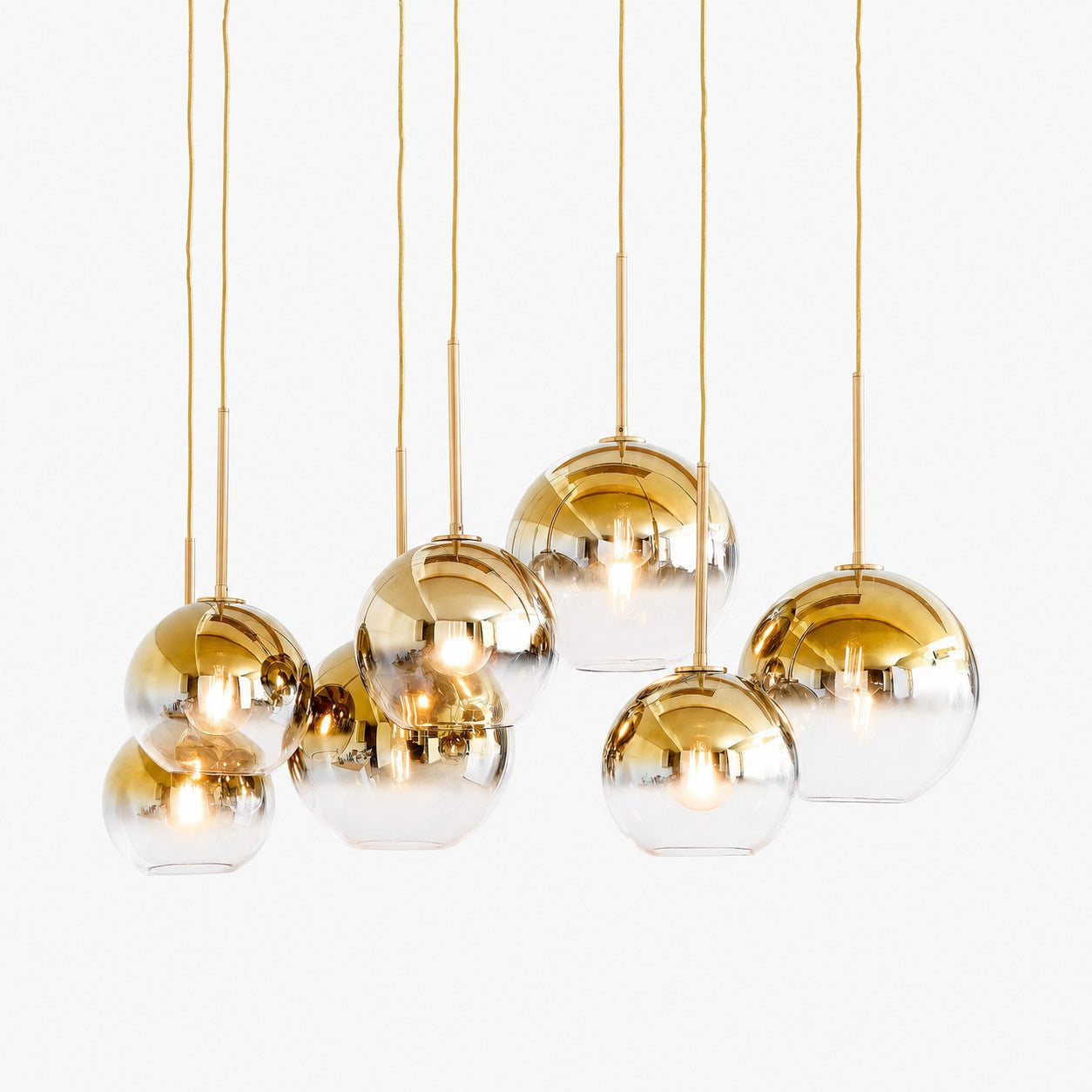 Selvion Elegant 7-Light Globe Chandelier – Glass Pendant Light
