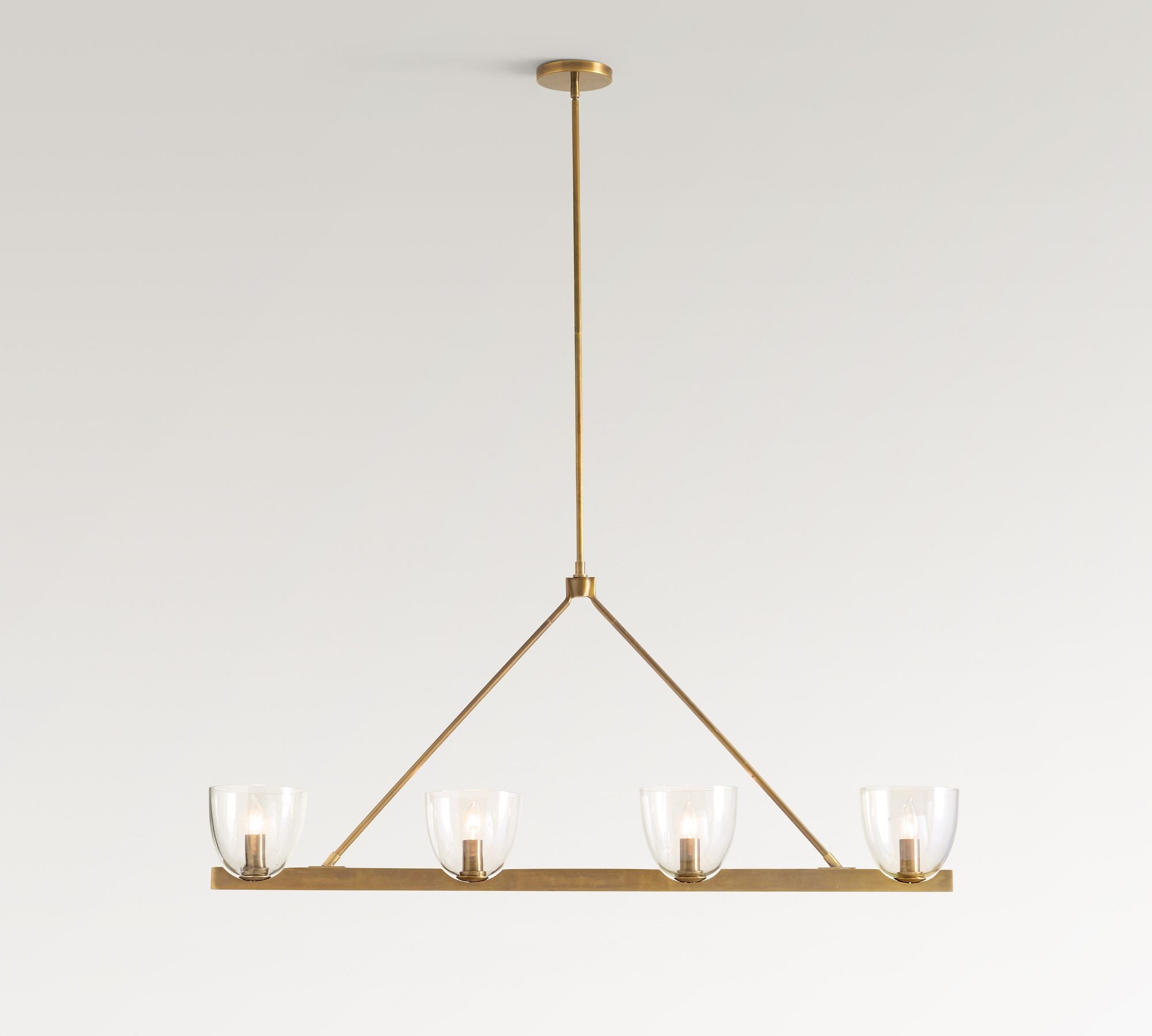 Auria Hand-blown Glass Metal Chandelier - Contemporary Brass Design