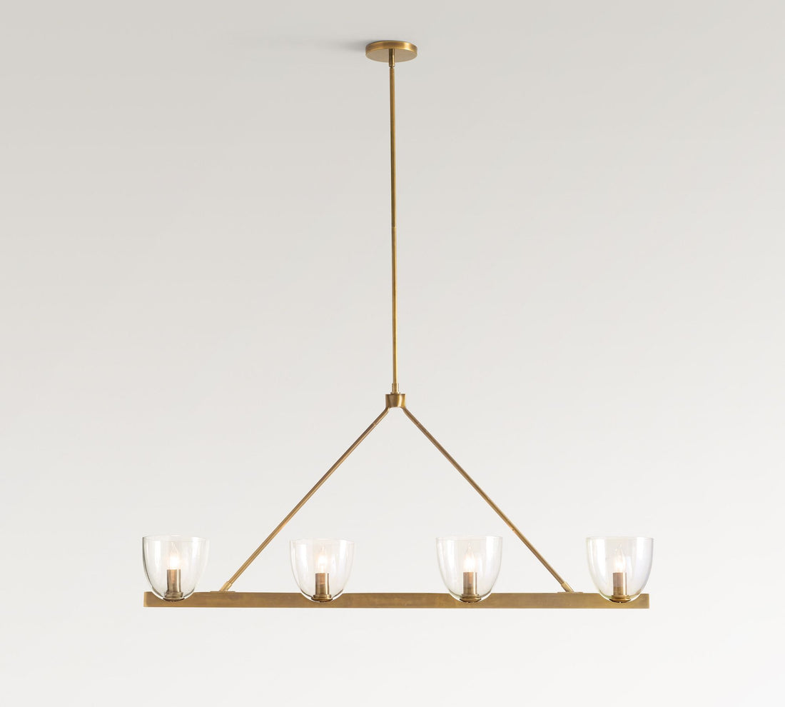 Auria Hand-blown Glass Metal Chandelier - Contemporary Brass Design