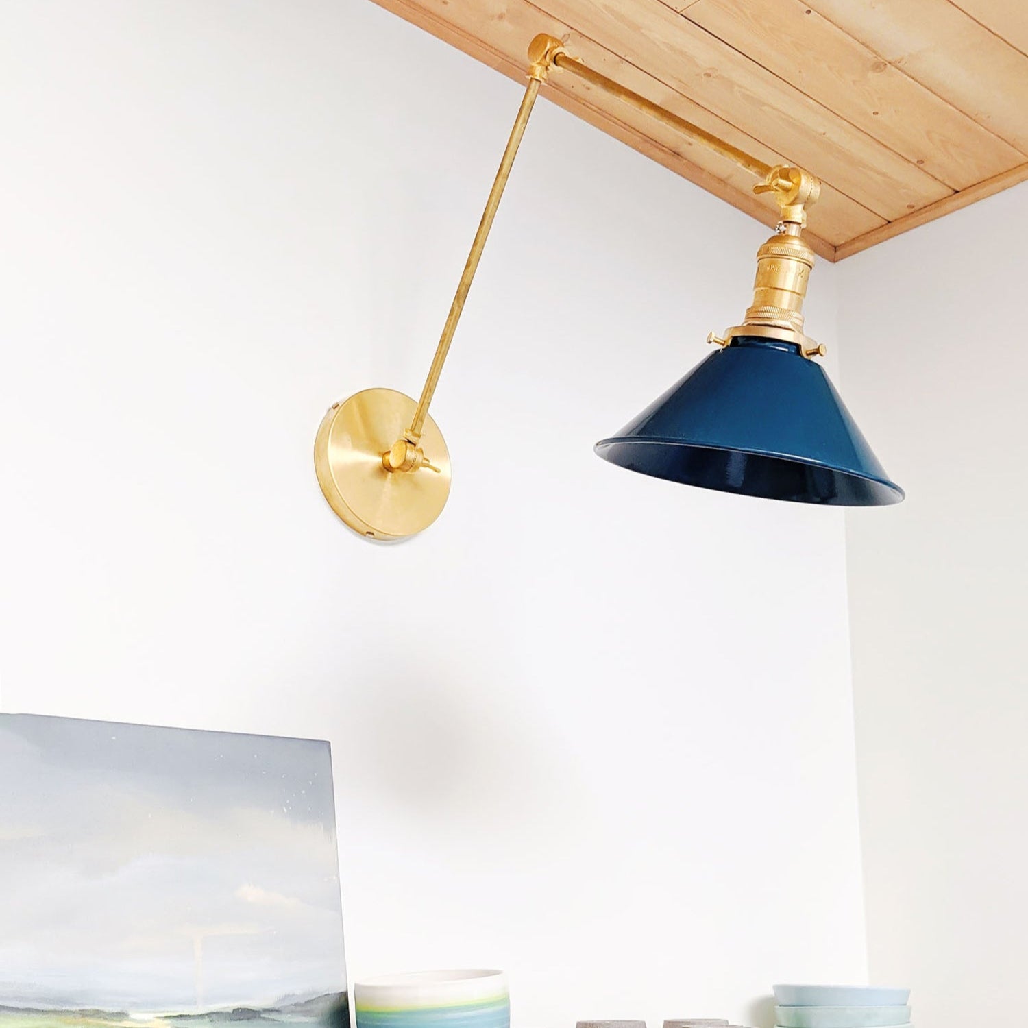 Classic Wall Mounted Cone Adjustable Sconce For Bedroom & Desk