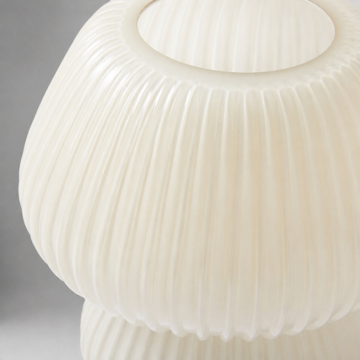 Nera Ribbed Glass Table Lamp Retro – Modern Design Glow Nightstand Accent