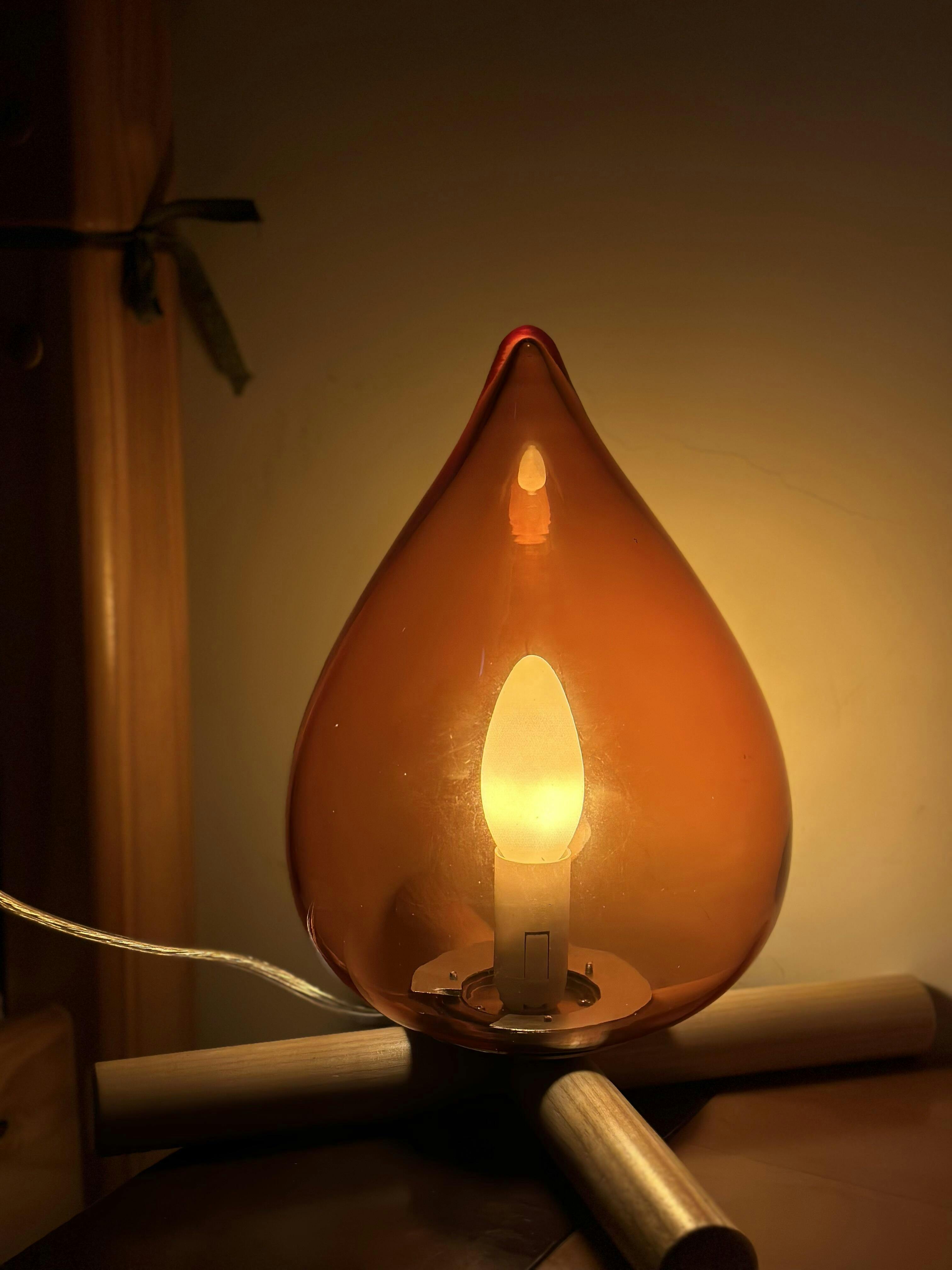 Firewood Stack Flame Table Lamp