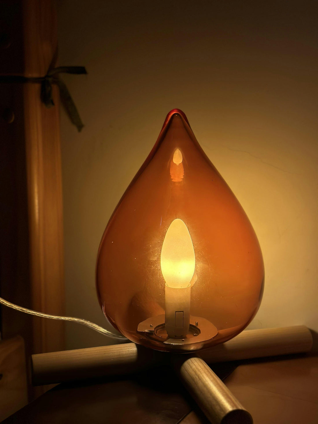 Firewood Stack Flame Table Lamp