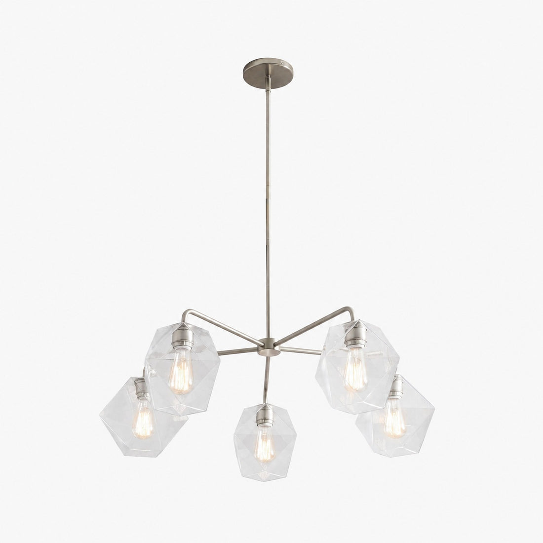 Talvior Sculptural 5-Light Chandelier - Faceted Design, Modern Finishes - Illuminate Spaces