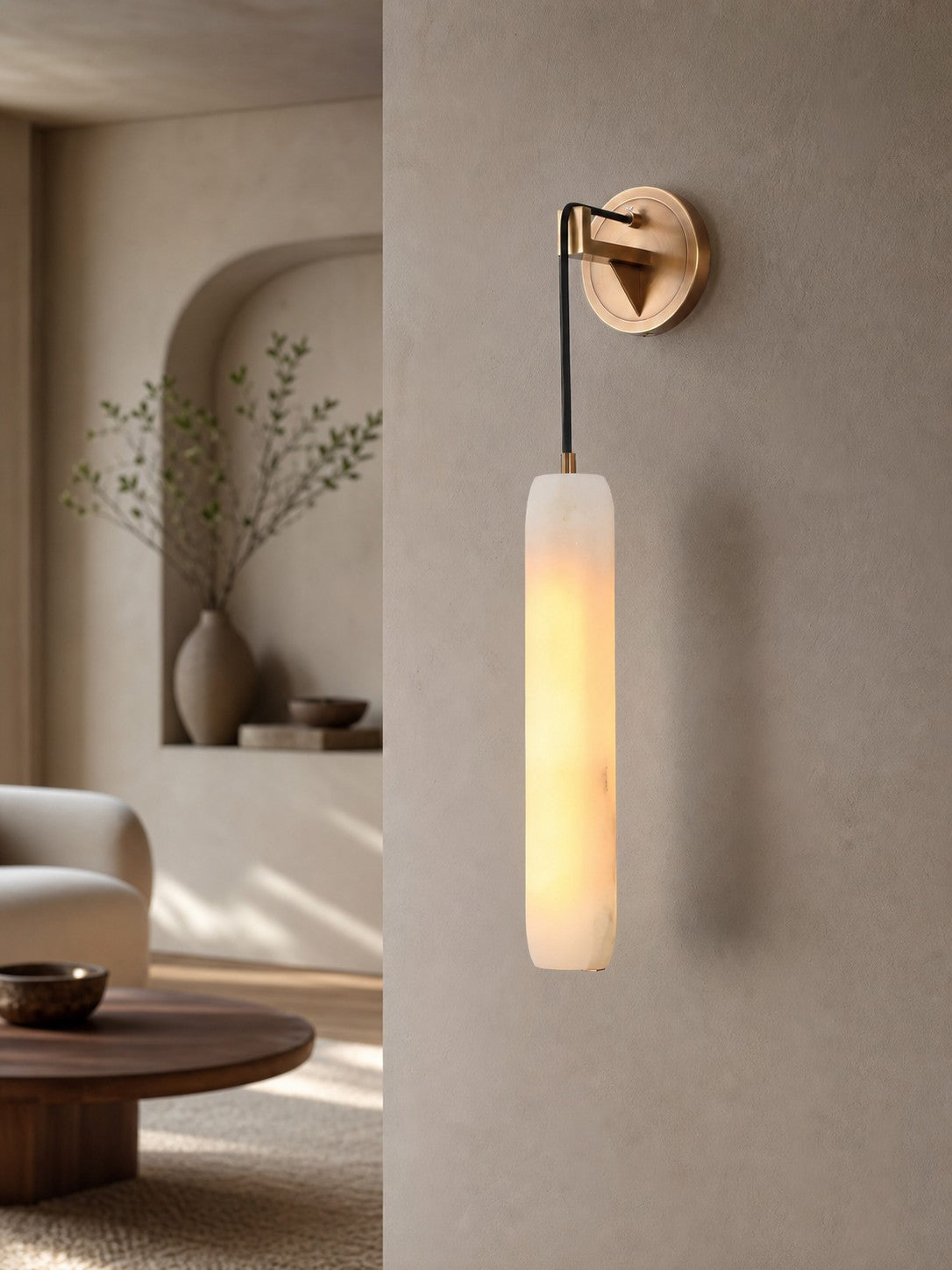 Alabaster Flute Wall Lamp