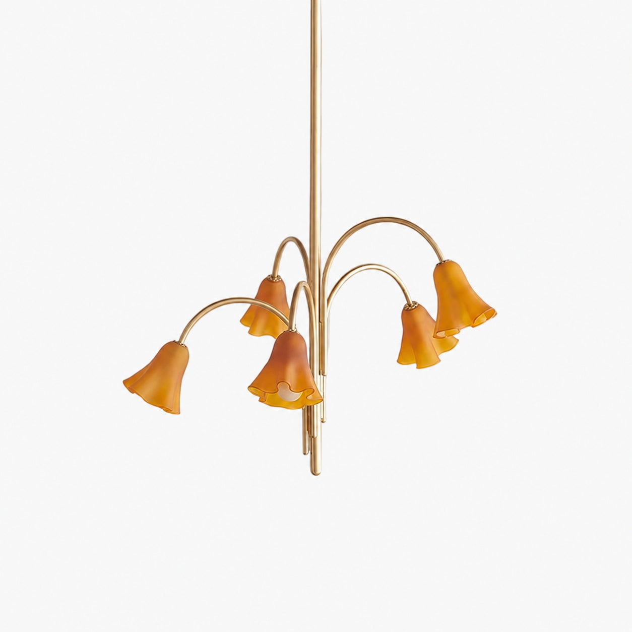 Bellina Modern Romantic Chandelier - Botanical Lily Design with Glass Flowers