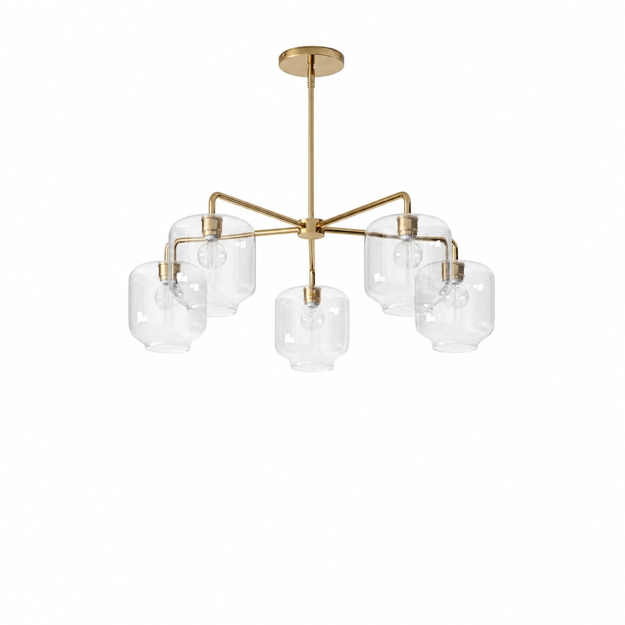 Lumivelle 5-Light Pebble Chandelier - Modern Glass Pendant Lighting