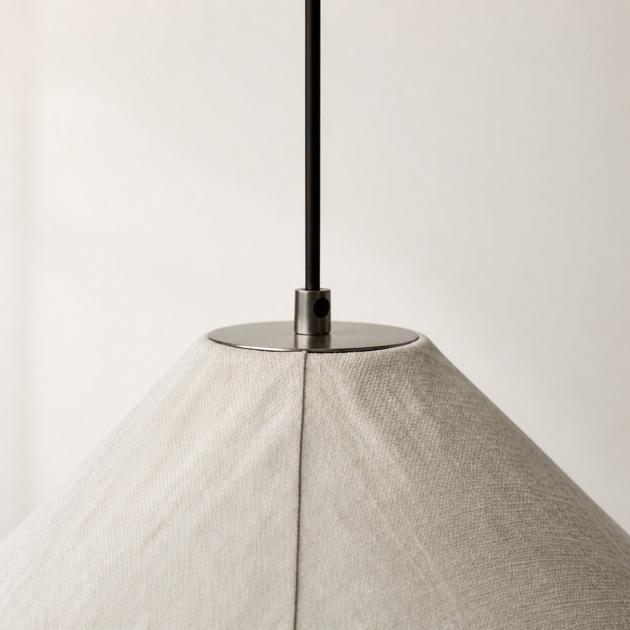 Zalen Textured Pleated Linen Pendant Lamp - Neutral Fabric Style Pendant Lamp for Bedroom & Living Room
