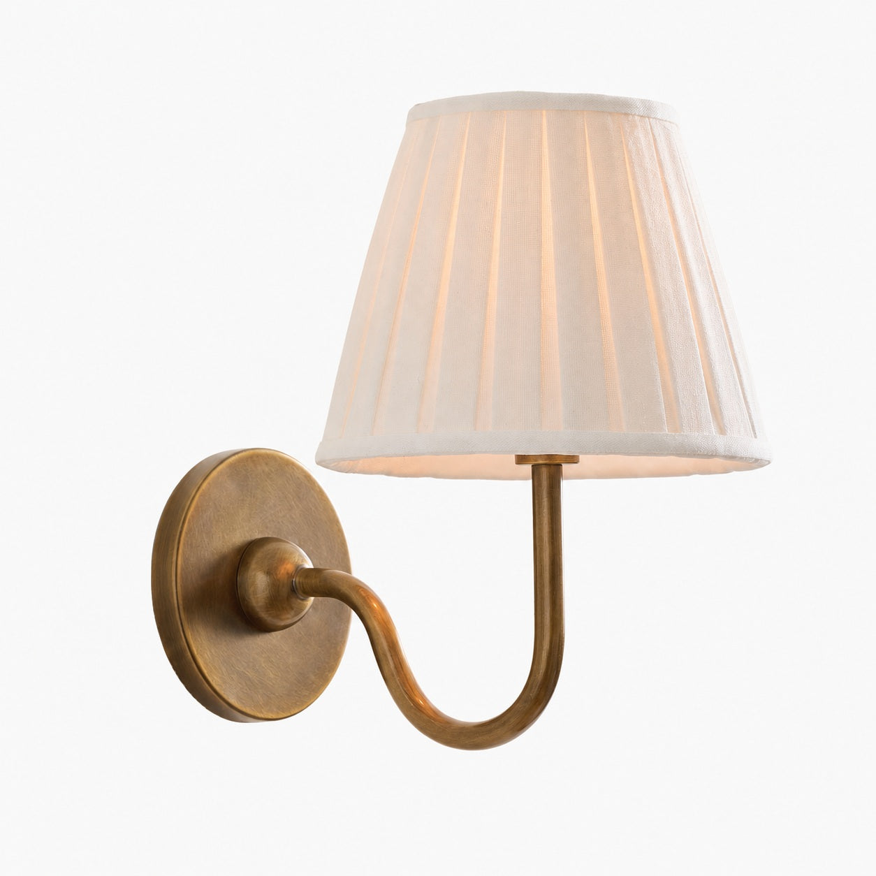 Luvora Vintage Pleated Shade Wall Lamp - Modern Brass Linen Wall Lighting