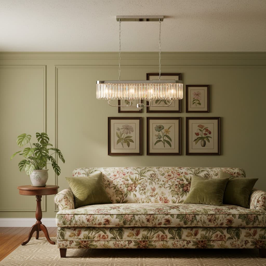 Beveline 4-Light Linear Ceiling Pendant With Cut Faceted Glass - Sleek Metal Frame For Dining