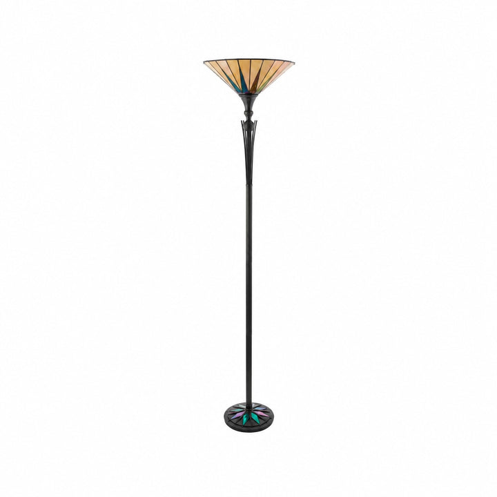 TF Dark Star Stained Glass Star Pattern Floor Lamp – Tiffany Style Uplighter for Living Rooms