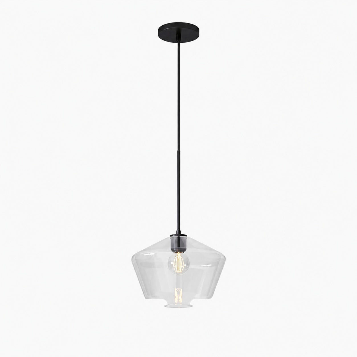 Merin Transparent Glass Sculpture Geometric Chandelier