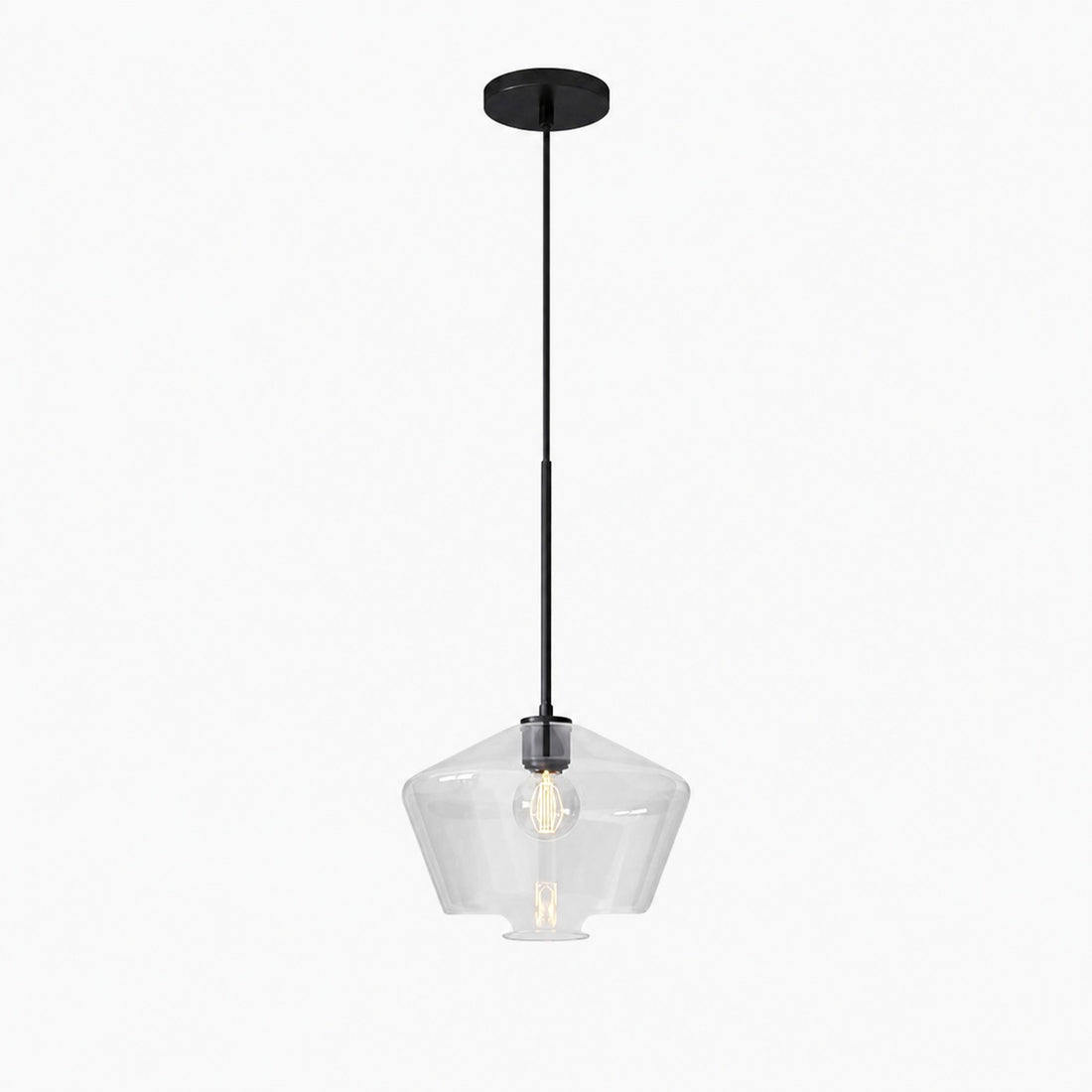 Merin Transparent Glass Sculpture Geometric Chandelier