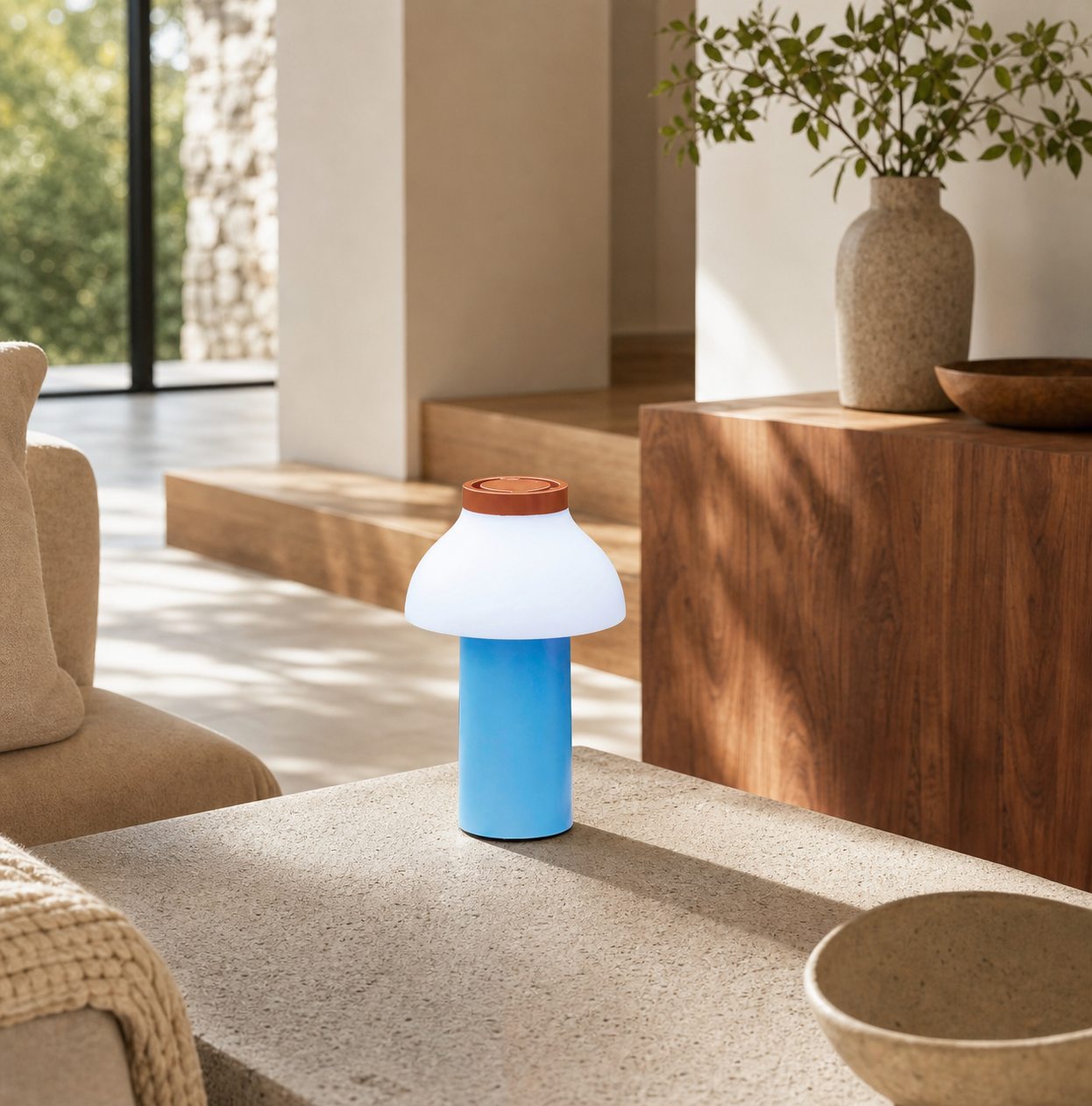 Modern Portable Table Lamp – Minimalist Rechargeable Light for Indoor Outdoor Use