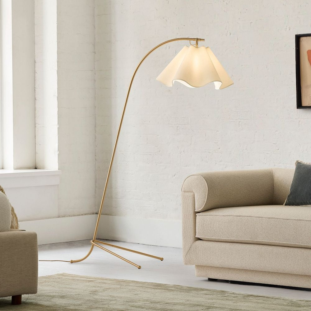 Oslan Scalloped Shade Floor Lamp - Modern Lighting with Arched Base