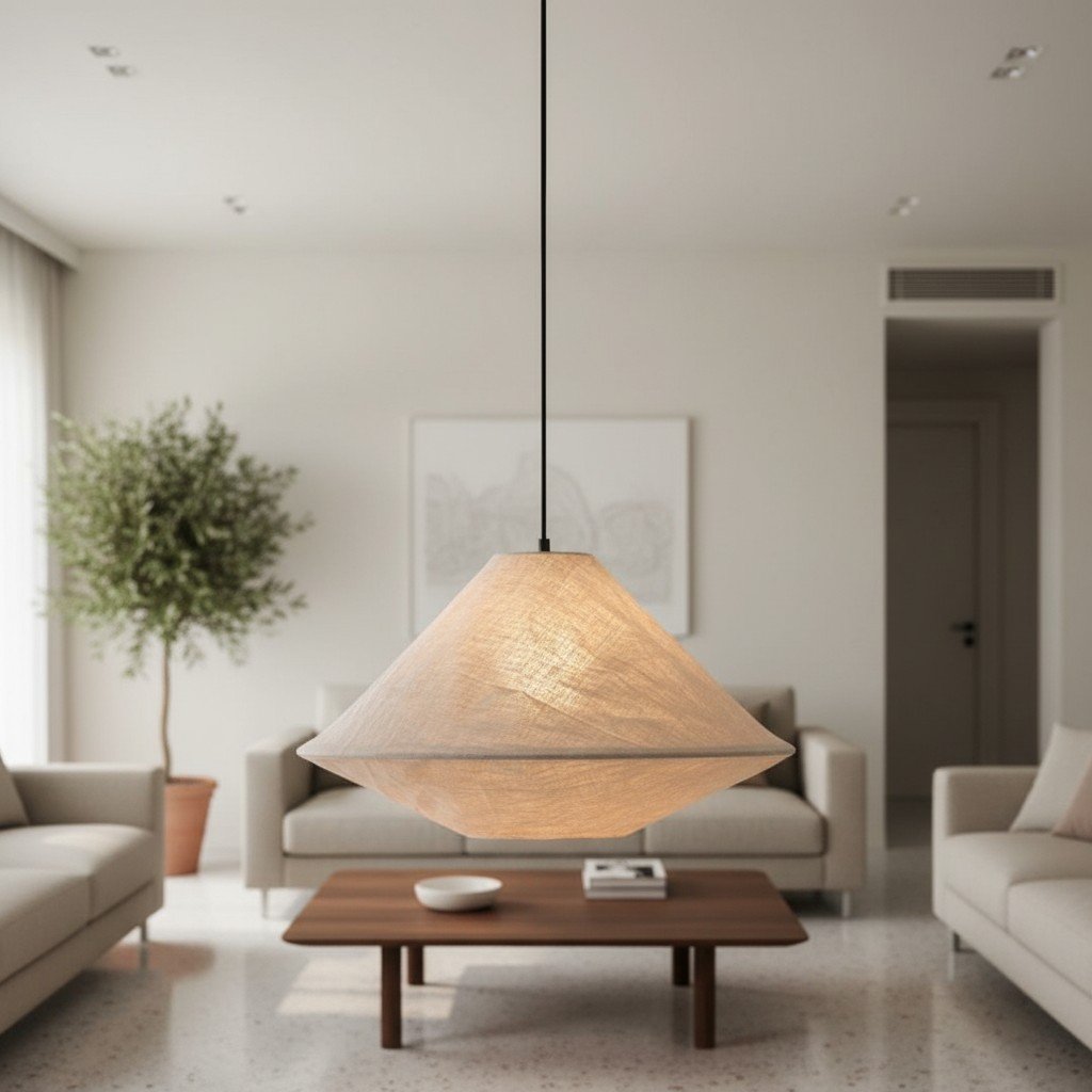 Zalen Collapsible Fabric Shade - Handcrafted Woven Pendant Light for Dining Room and Entryway Ambiance