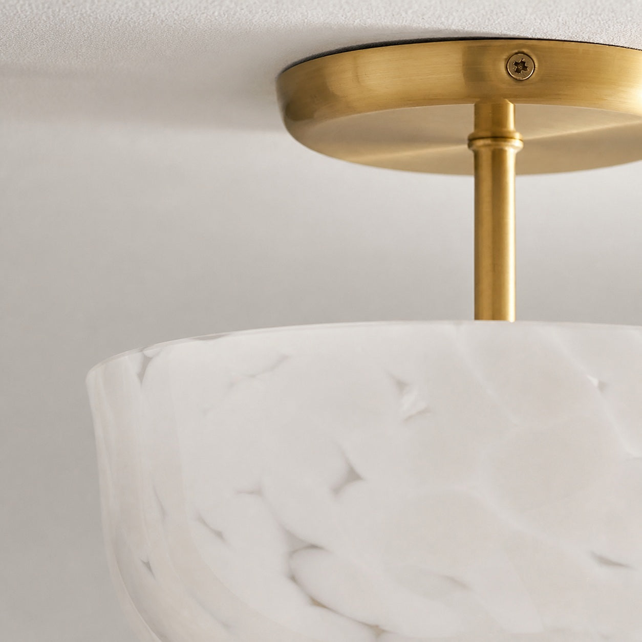 Clea Rounded Glass Flush Mount - Dotted Shade for Bedroom and Hallway Lighting