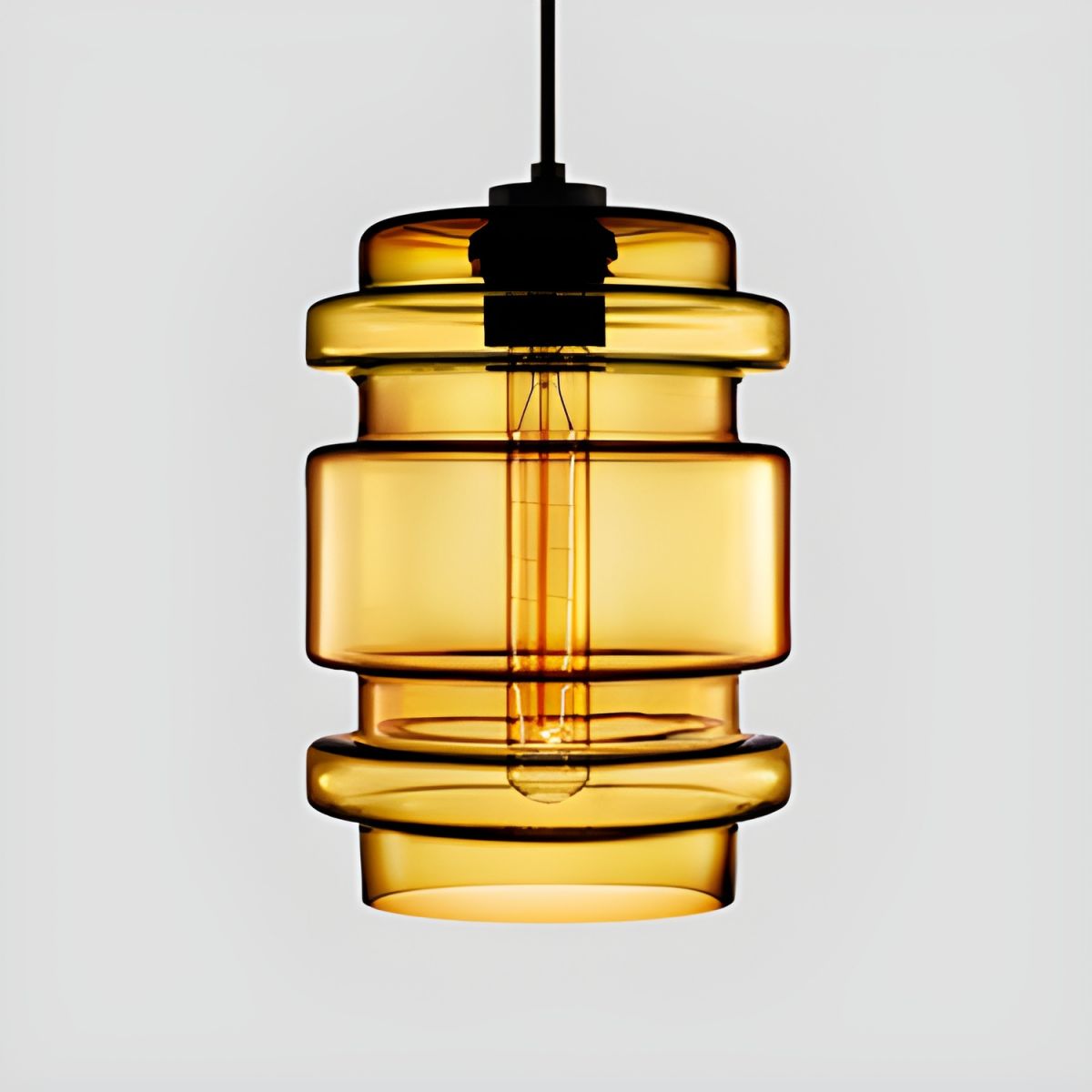 Crystalline Series Pendant Light - Blown Glass Multi Colored Glass Pendant Lamp