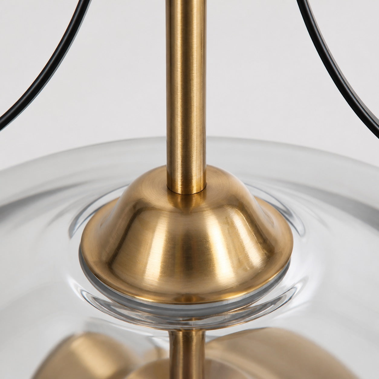Lirra Glass Pendant Light – Mid‑Century Modern Metal Frame for Kitchen and Living Room