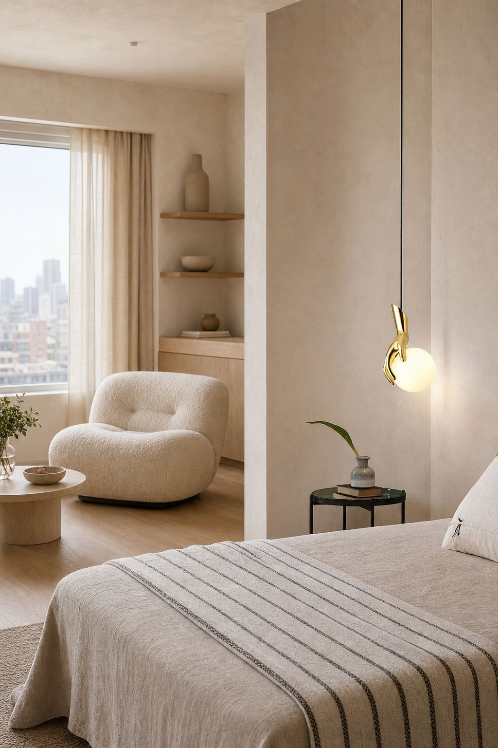 Hand Holding Globe Pendant Light