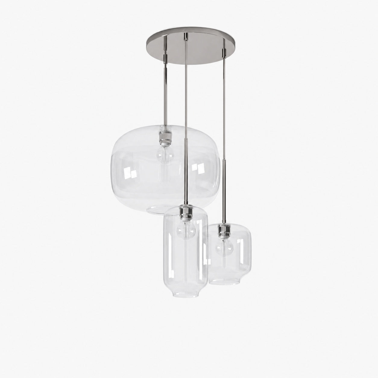 Lumivelle Pebble Glass Chandelier - 3-Light Modern Pendant Style