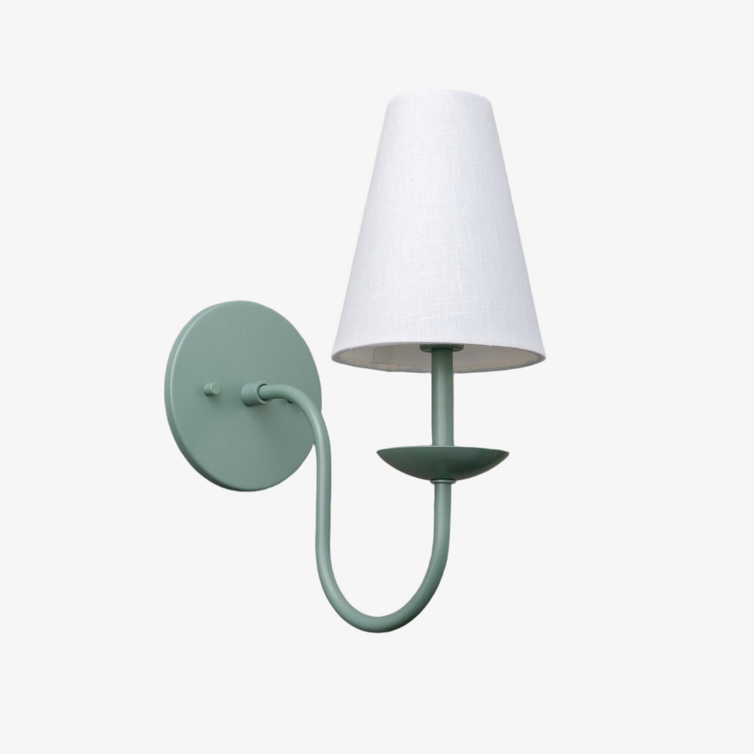 Curva Metal White Linen Sconce - Classic Brass Wall Light for Bedrooms