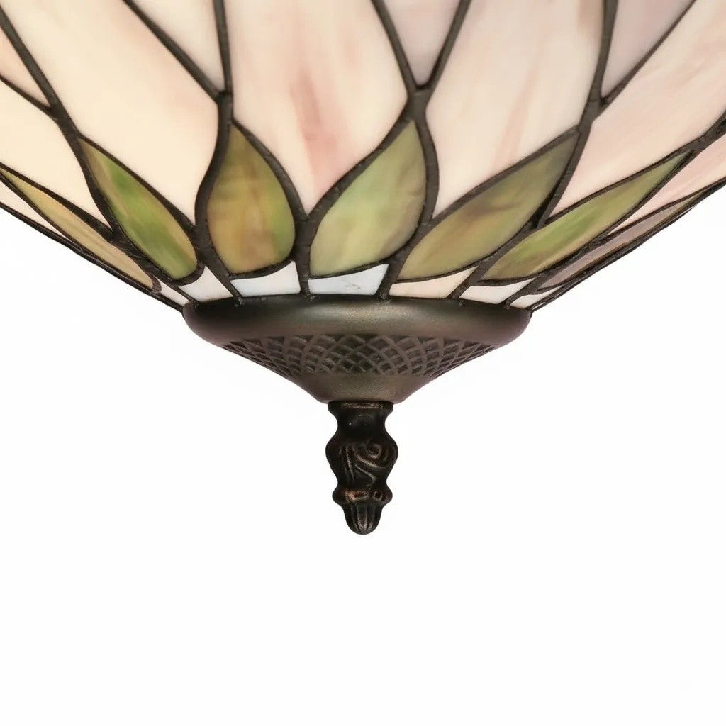 TF Hutchinson Tiffany Ceiling Light with Mackintosh Rose for Living and Dining Rooms