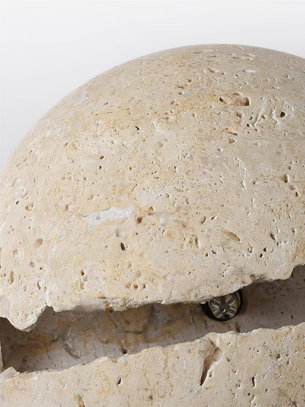 Hemispherical Split Travertine Wall Light