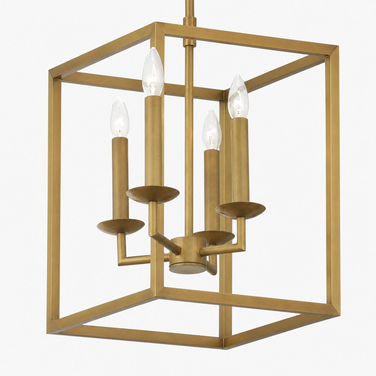 Rowan Bronze and Brass Lantern Pendant Light - Steel Hanging Ceiling Fixture