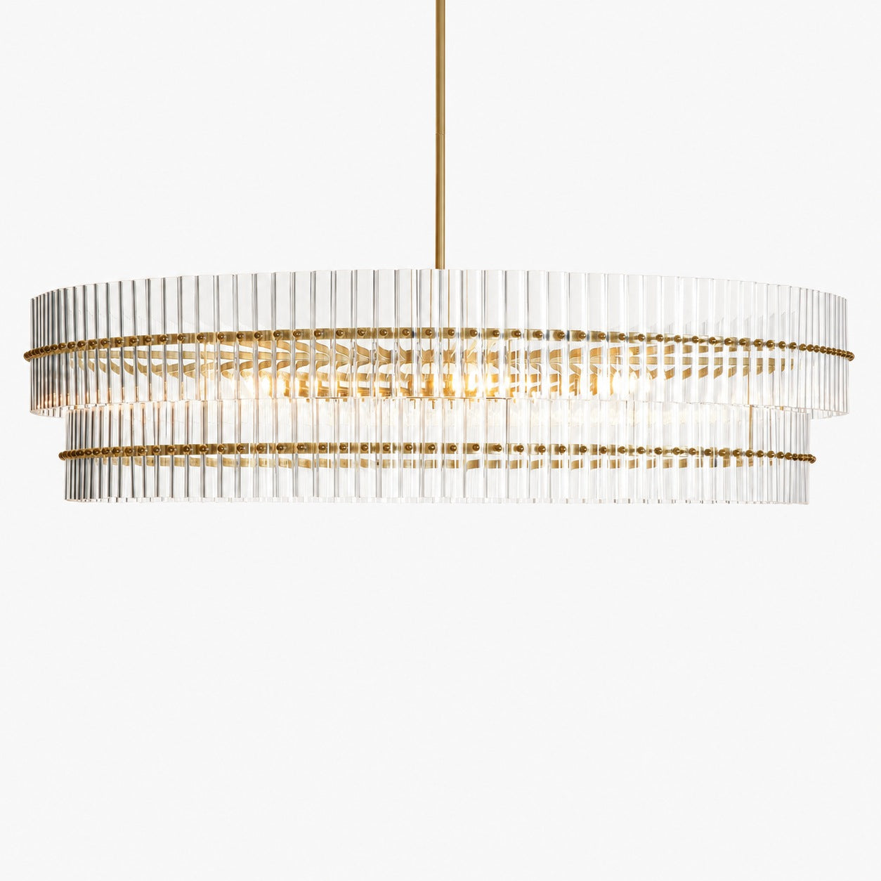 Lumora Crystal Pendant Light – Elegant Tumbled Brass & Cut Glass