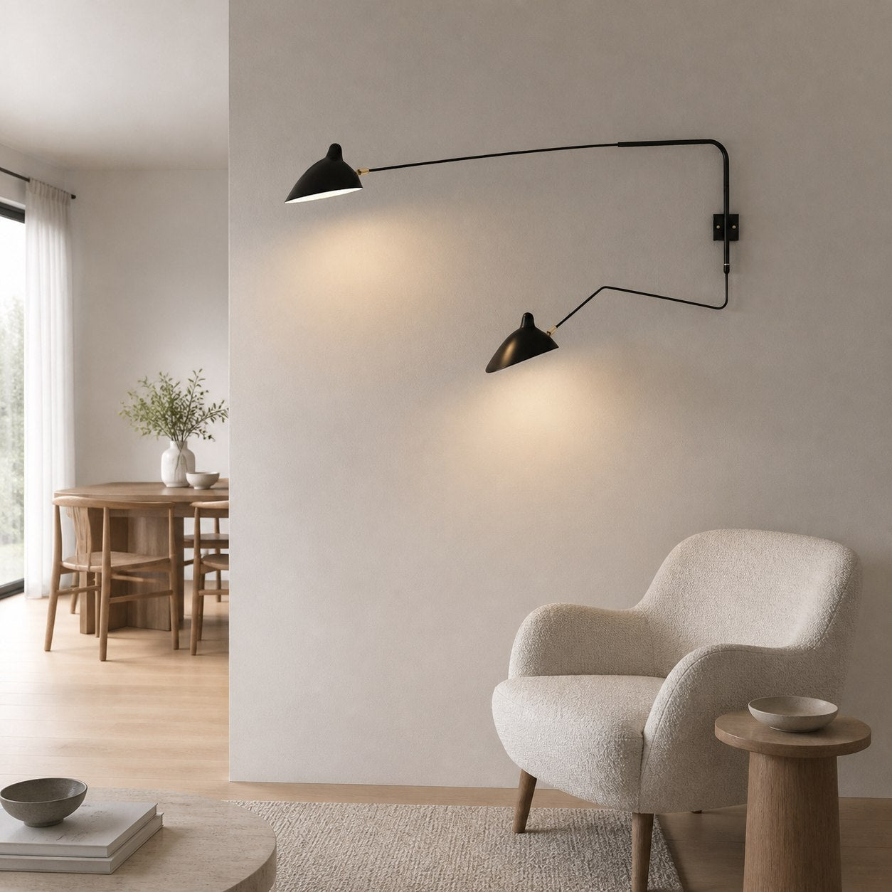 Arclume Modern Minimalist Designer Wall Lamp – Sleek Adjustable Arm Sconce Contemporary Lighting N42