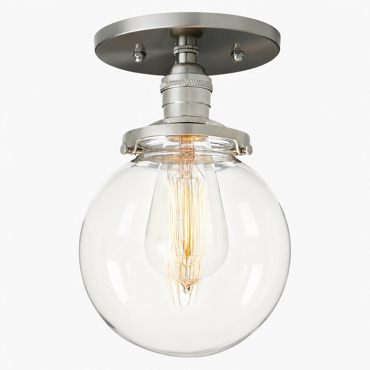 Glorica Glass Retro Globe Ceiling Light - Vintage Industrial Home Lighting