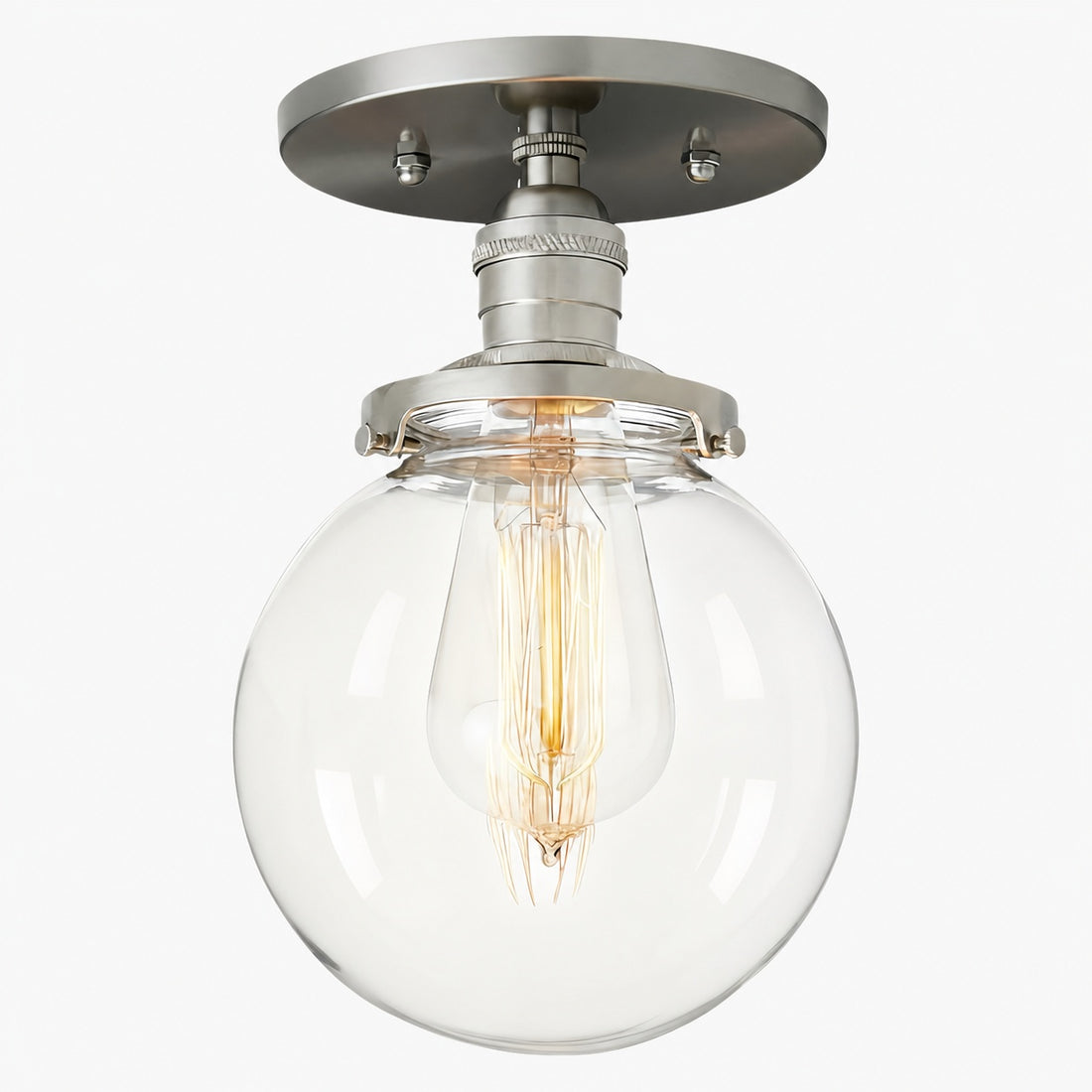 Glorica Glass Retro Globe Ceiling Light - Vintage Industrial Home Lighting