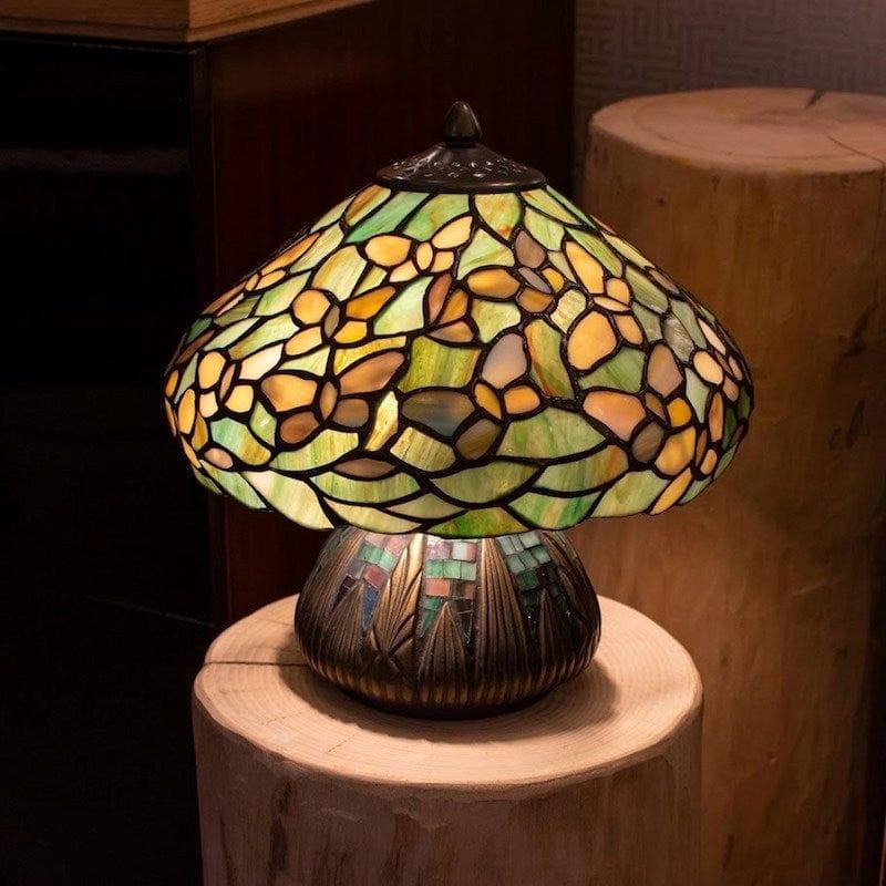TF Sorenia Table Lamp – Warm Stained-Glass Floral Art-style Lamp for Living Room or Bedroom