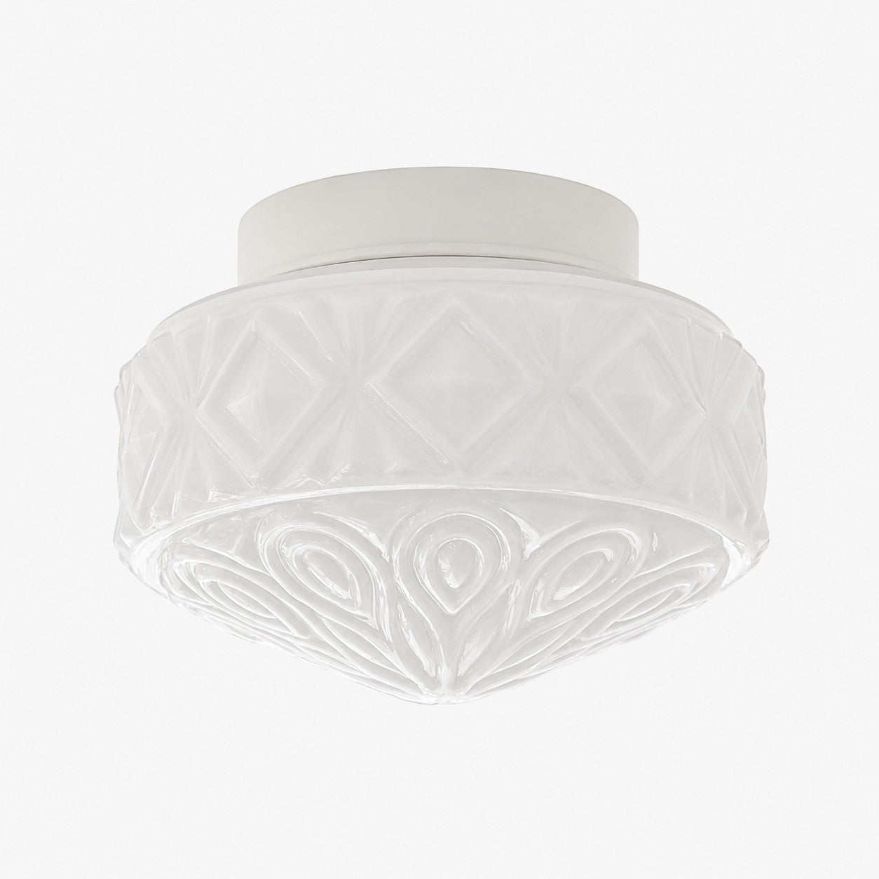 Milky white glass flush mount ceiling light