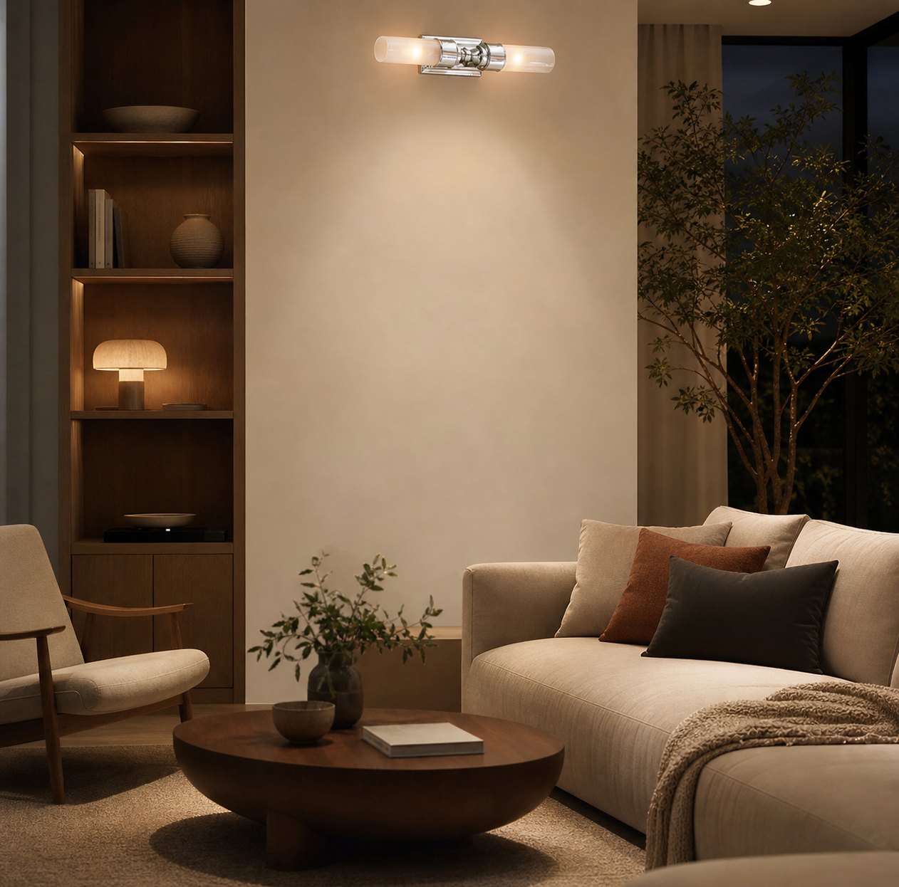Kalvora Double Tube Wall Sconce - Vintage Elegant Lighting for Home