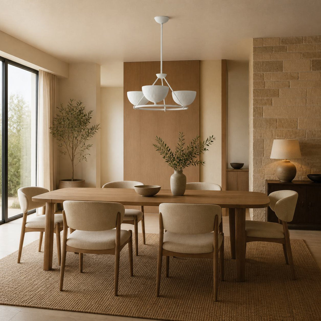 Plara Multi‑Light Chandelier – Modern Polyresin and Plaster for Dining & Foyer