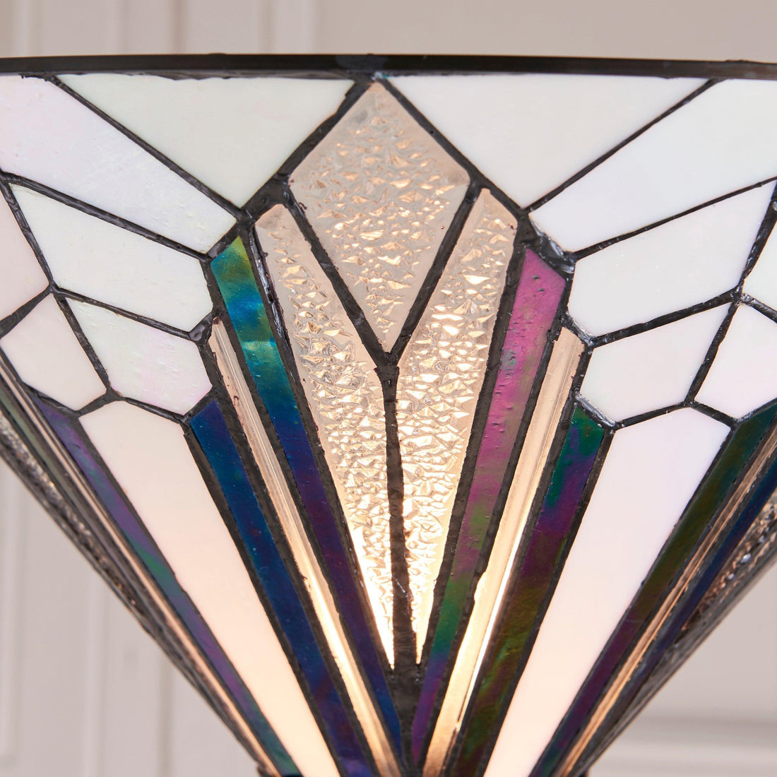 TF Astoria Tiffany Style Uplighter Lamp – Textured Glass Shade for Home and Office Ambience