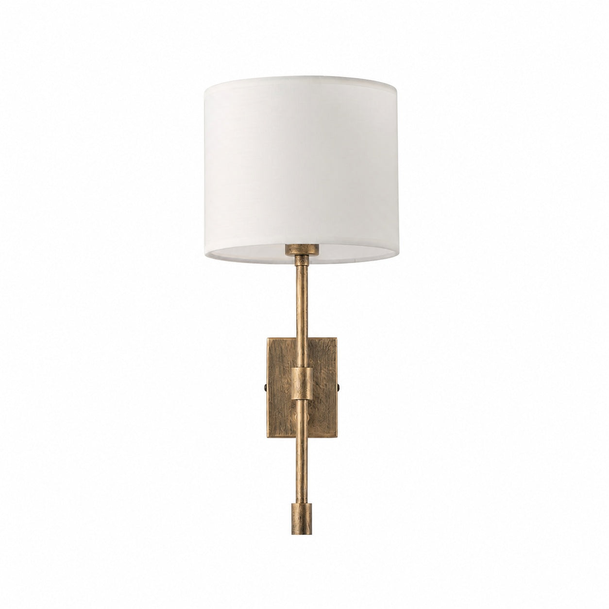 Atticus Fabric Shade Wall Sconce - Modern Brass Wall Light for Bedroom and Hallway