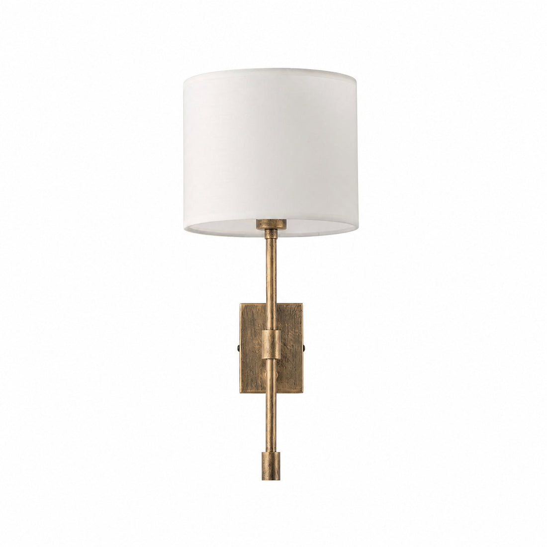 Atticus Fabric Shade Wall Sconce - Modern Brass Wall Light for Bedroom and Hallway