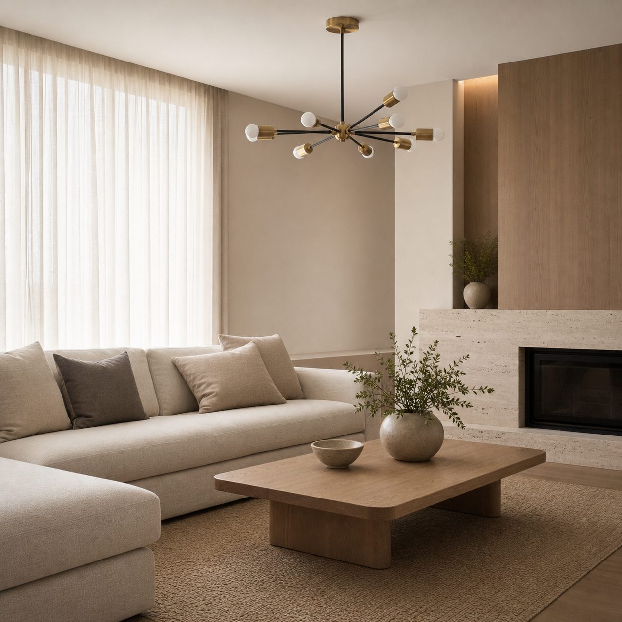 Mobilux Line Modern Chandelier - Mid Century Ceiling Light Fixture