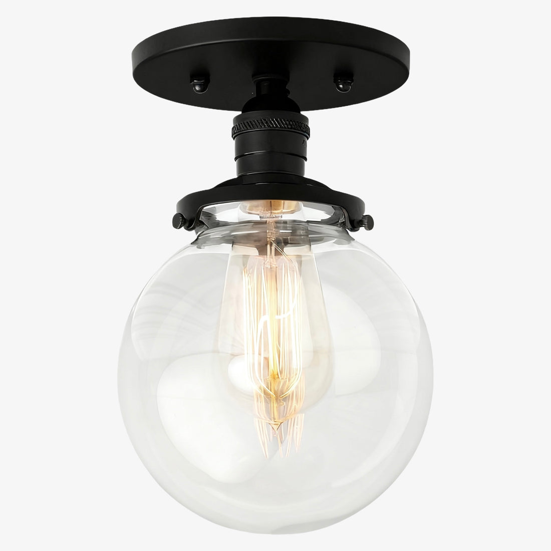 Glorica Glass Retro Globe Ceiling Light - Vintage Industrial Home Lighting