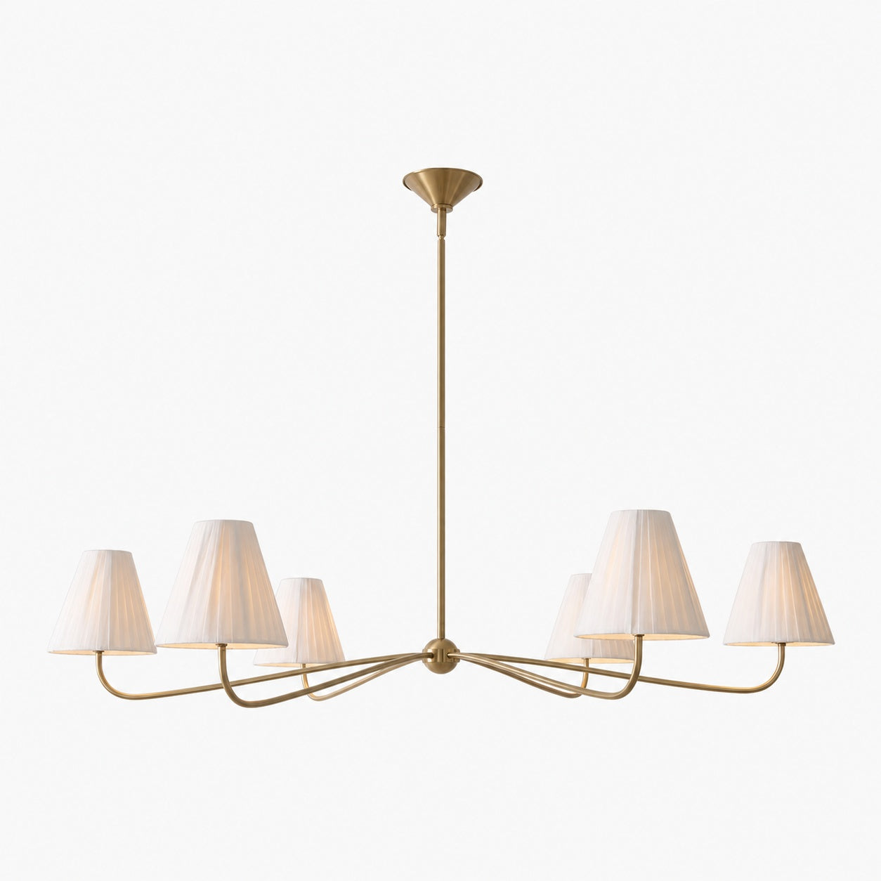 Fibura Metal Modern Linen Shade Linear Chandelier - Clean Lines