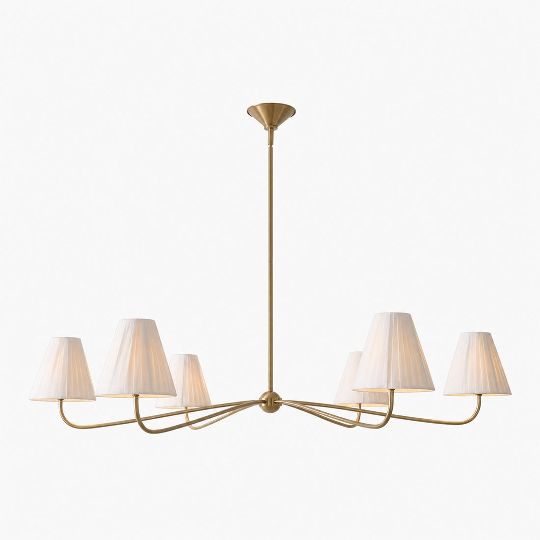 Fibura Metal Modern Linen Shade Linear Chandelier - Clean Lines