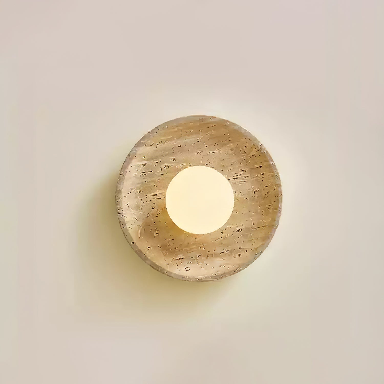 Retro Wabi Sabi Travertine Lunar Eclipse Wall Light