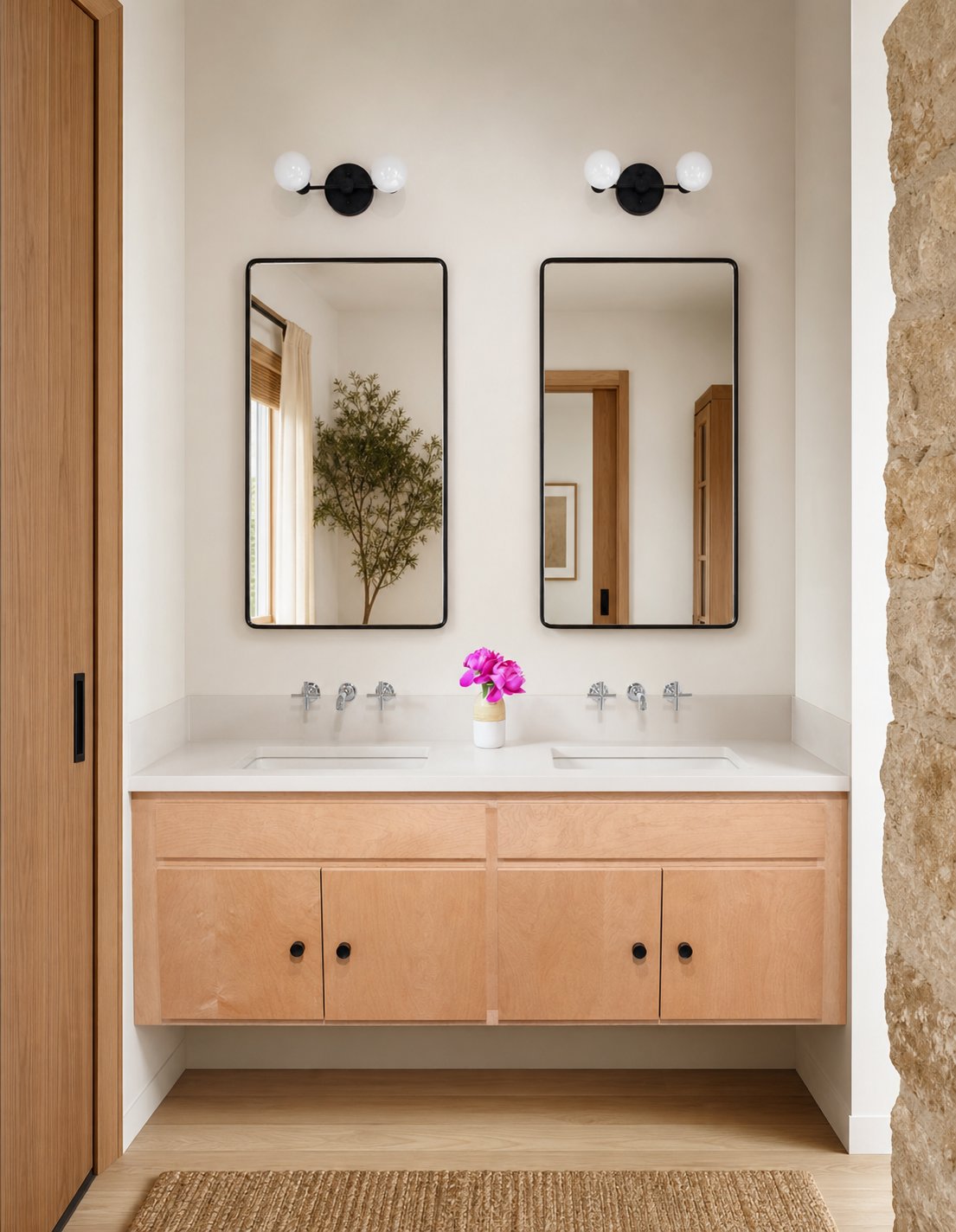 Glorica Glass Vanity Light - Modern Brass Wall Sconce for Bathroom Style