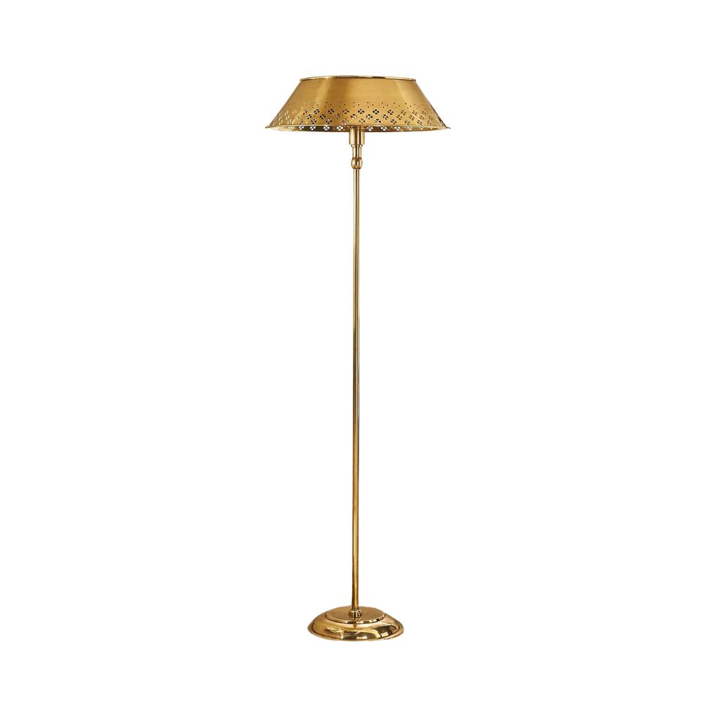 Auriglow Enameled Brass Perforated Floor Lamp - Space Age Style - Home Decor