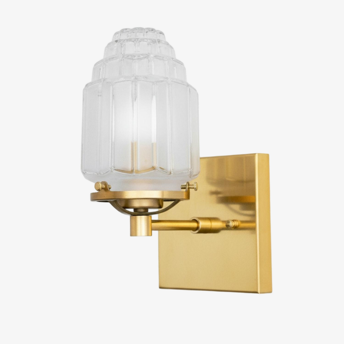 Tierlux Glass Art Deco Wall Sconce - Glass Frosted Globes with Skyscraper Globe